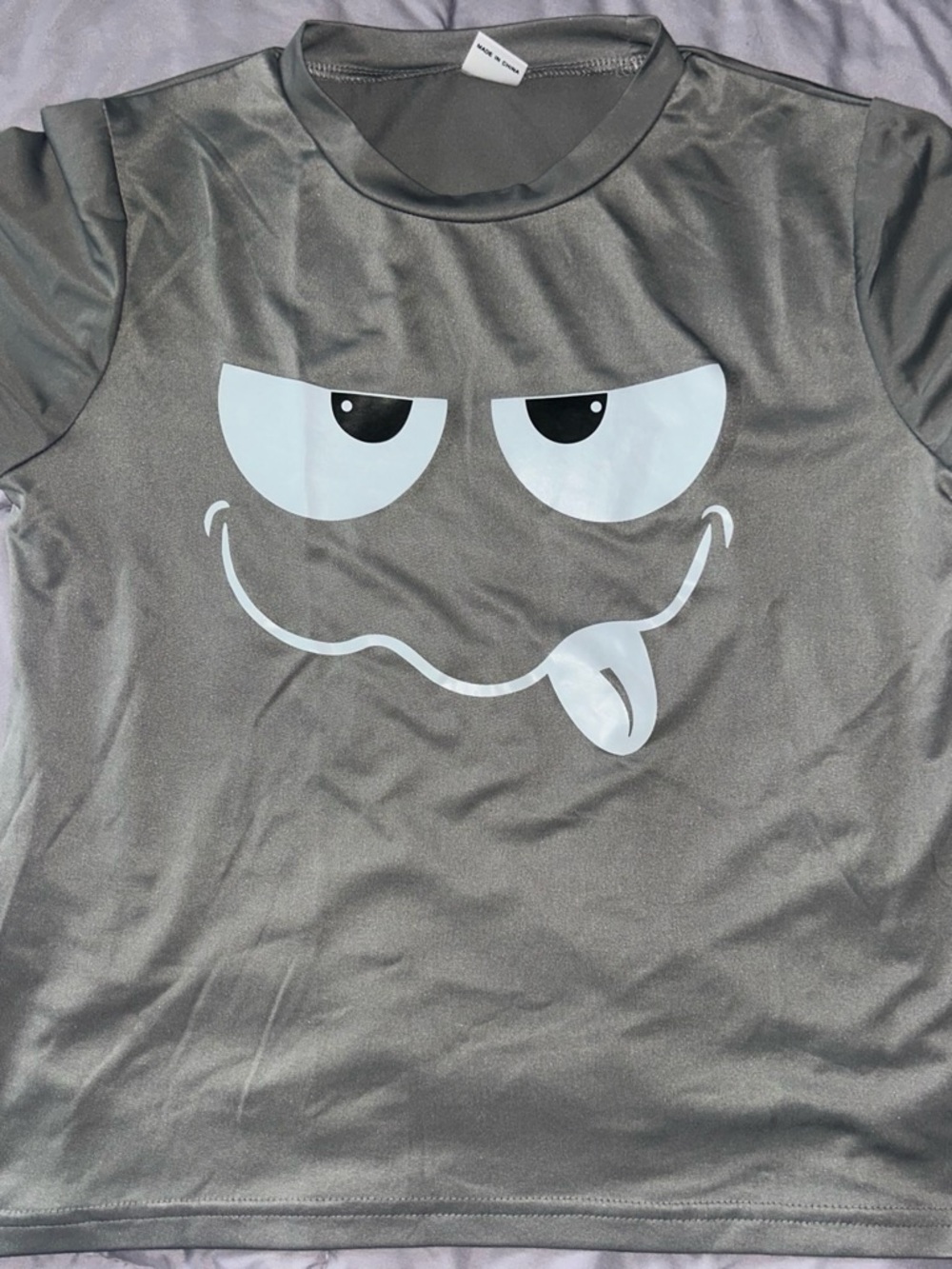 Kids Grey Smiley Face Graphic Tee